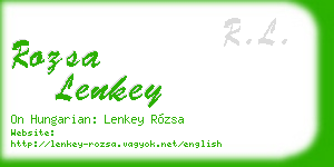 rozsa lenkey business card